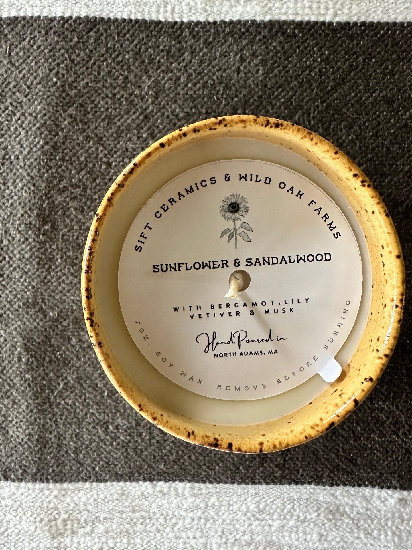 Sunflower & Sandalwood Candle *speckled